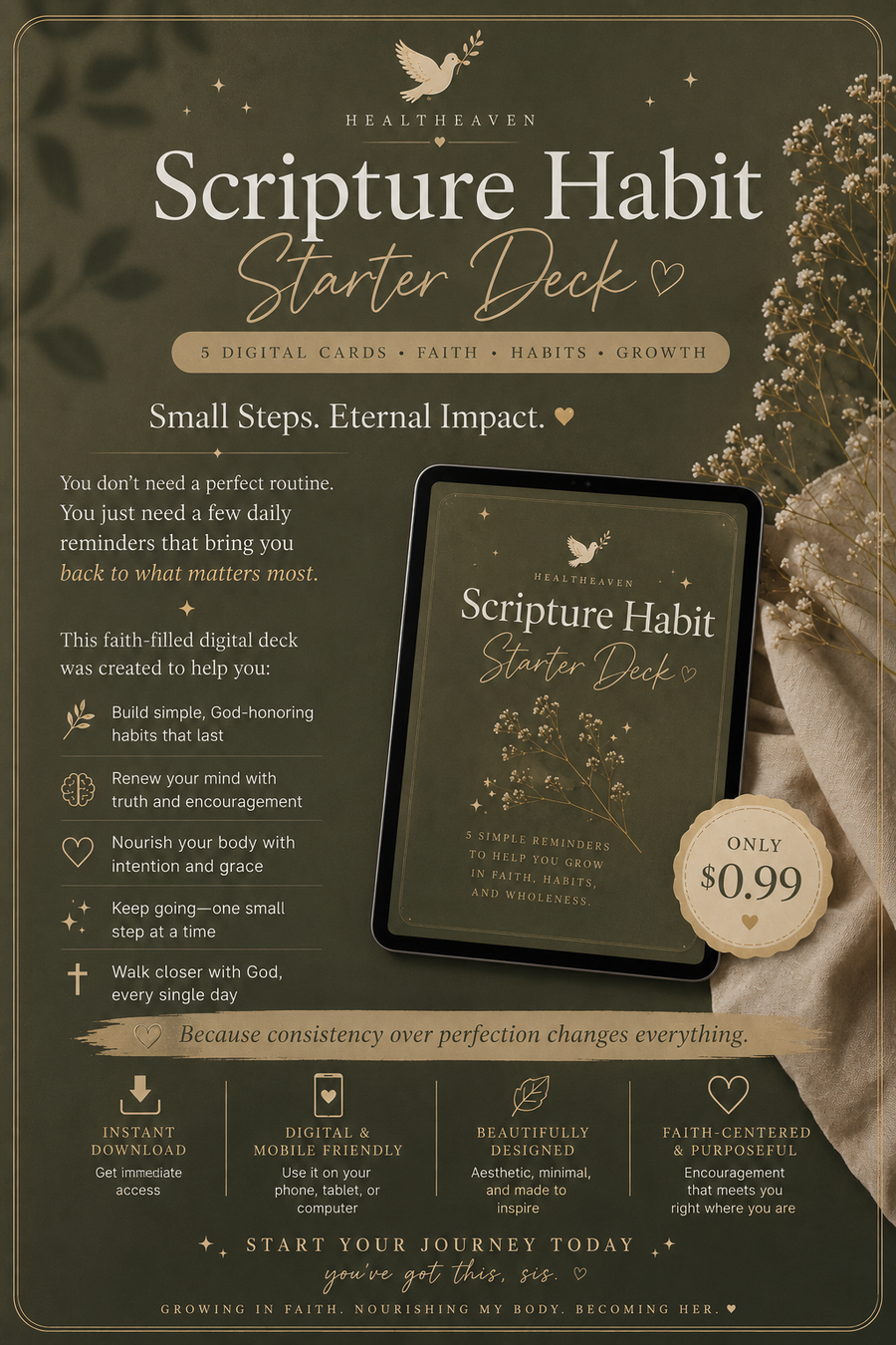 The First Step — A 5-Day Scripture & Wellness Habit Digital Deck