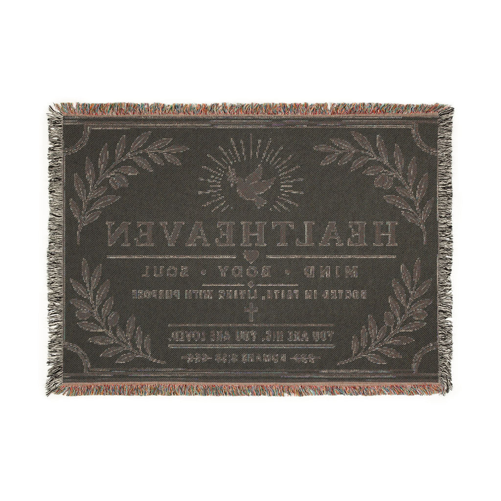 HealthHeaven Woven Blanket — Inspirational Mind Body Soul Throw
