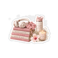Faith & Self-Care Die-Cut Sticker — Books, Candle & Cozy Accessories