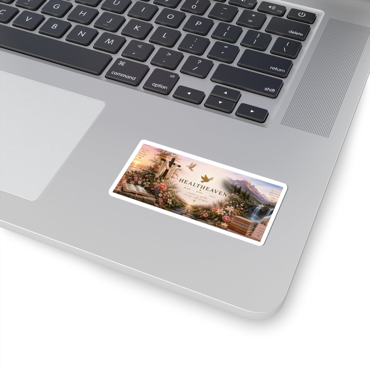 Heavenly Garden Decorative Sticker — "HealTheHeaven" Inspirational Kiss-Cut Sticker
