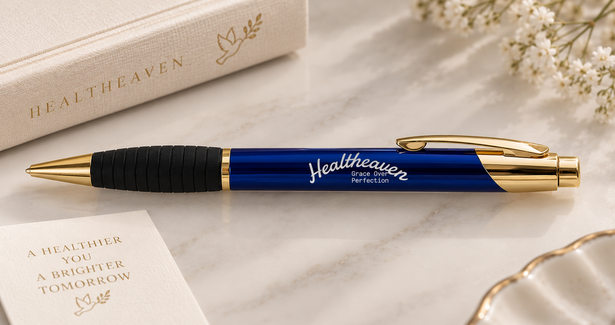 Healtheaven Engravable Brass Ballpoint Pen — Personalized ‘God Is With Me’ Gift