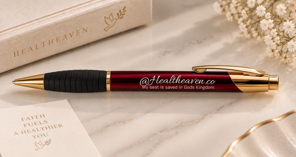 Healtheaven Engravable Brass Ballpoint Pen — Personalized ‘God Is With Me’ Gift