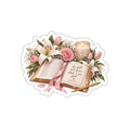 Bible Verse Floral Sticker — "Be still and know that I am God" Die-Cut Sticker