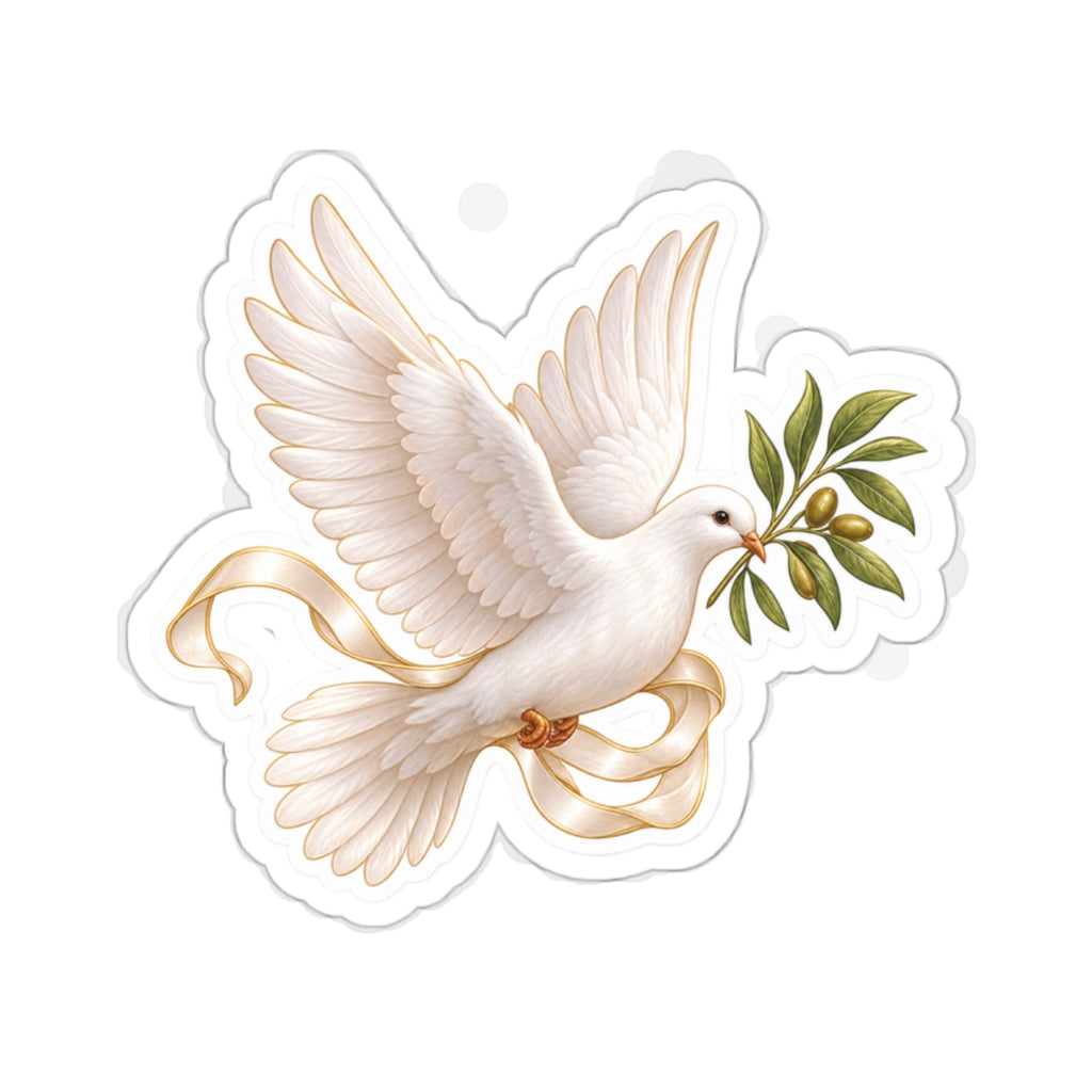 Dove with Olive Branch Die-Cut Sticker — Peace Symbol Vinyl Decal