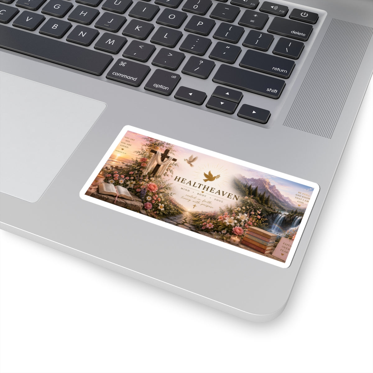 Heavenly Garden Decorative Sticker — "HealTheHeaven" Inspirational Kiss-Cut Sticker
