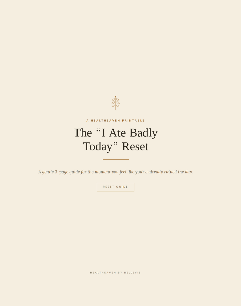 The I ate bad today Reset